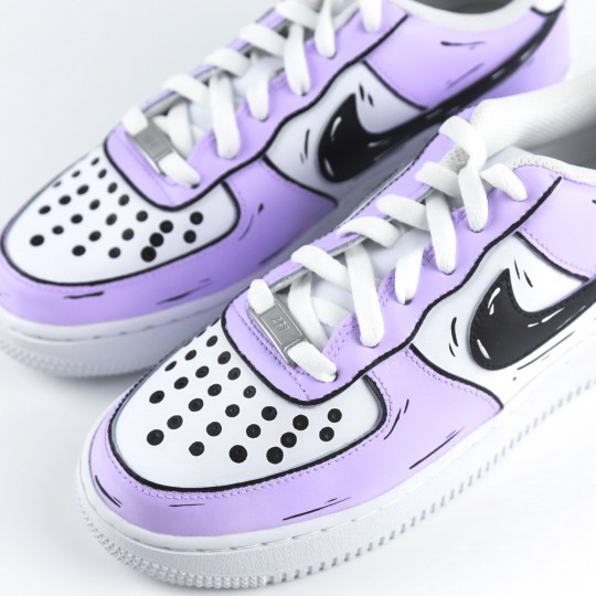 nike air force 1 custom cartoon lila basket custom violette air force femme pastel