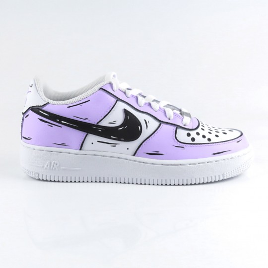 nike air force 1 custom cartoon lila basket custom violette air force femme pastel